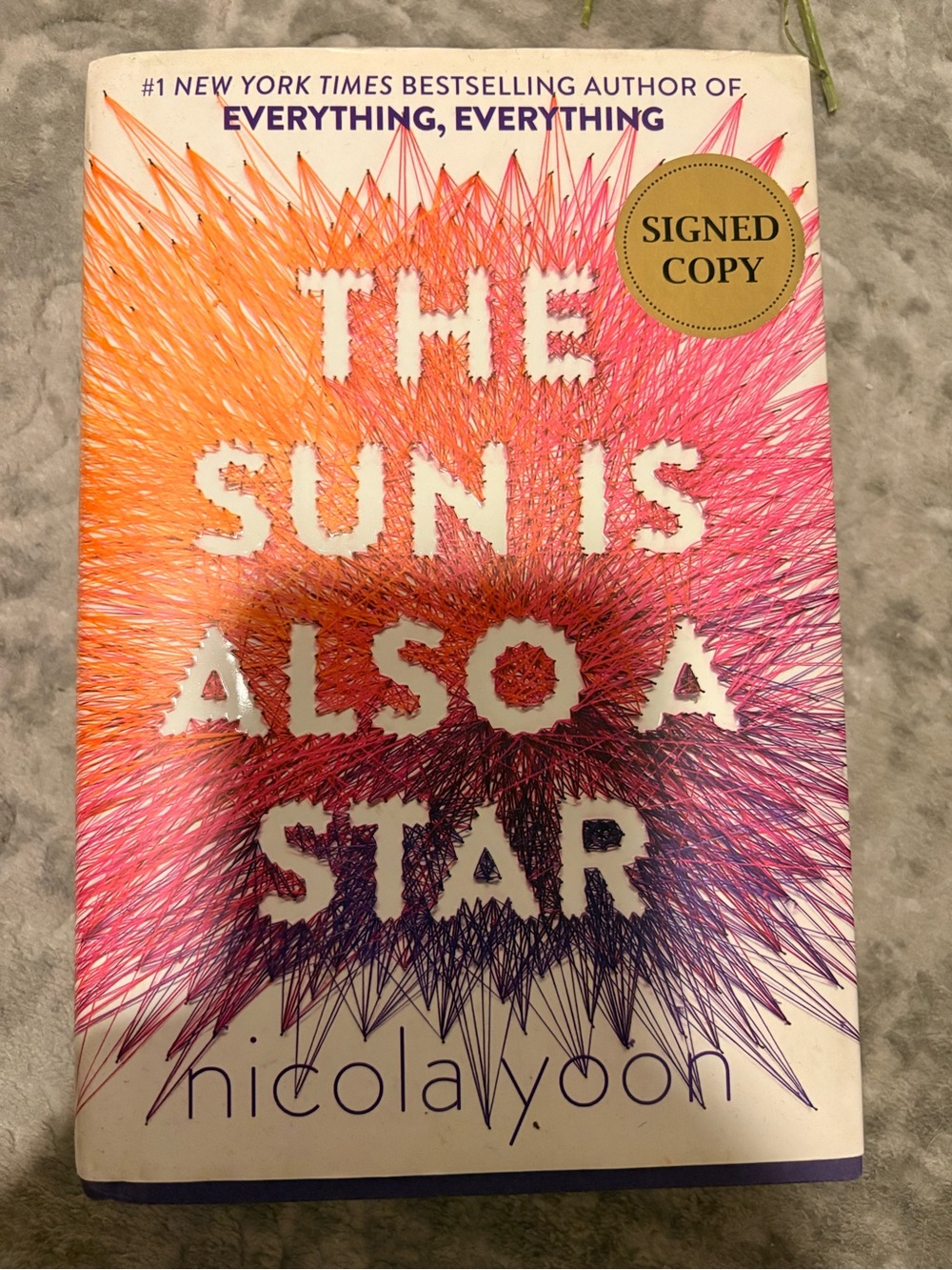 Nicola Yoon 'The Sun Is Also a Star' Signed Copy - Multicolor Cover